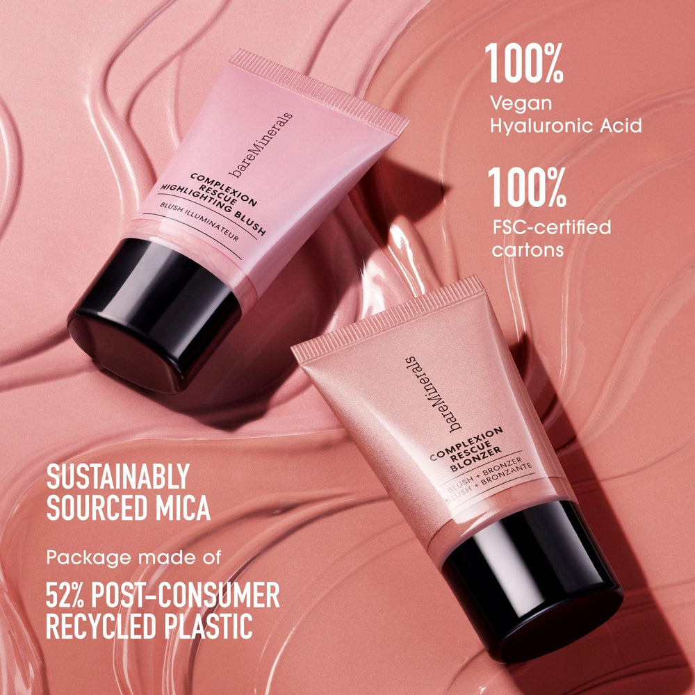 bareMinerals model wearing Kiss Of Pink showing luminous, sun-kissed benefit