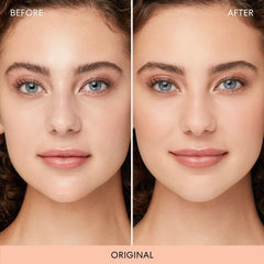 bareMinerals powder being applied with brush for long-lasting makeup