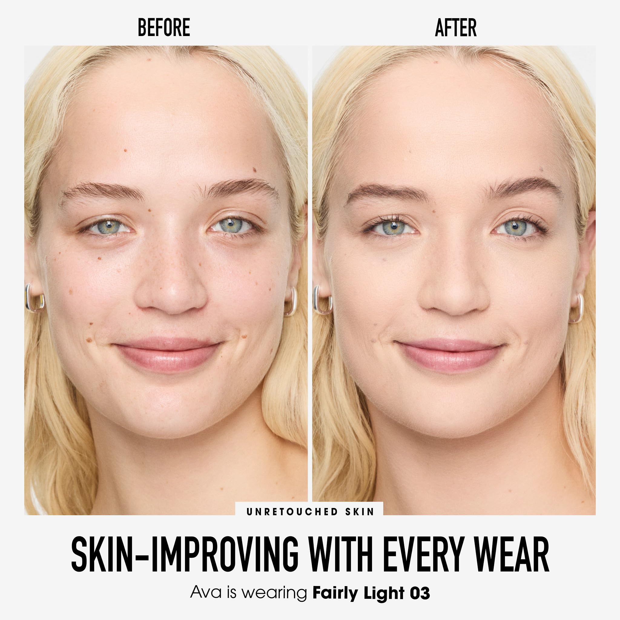 bareMinerals loose powder poured from jar highlighting lightweight texture