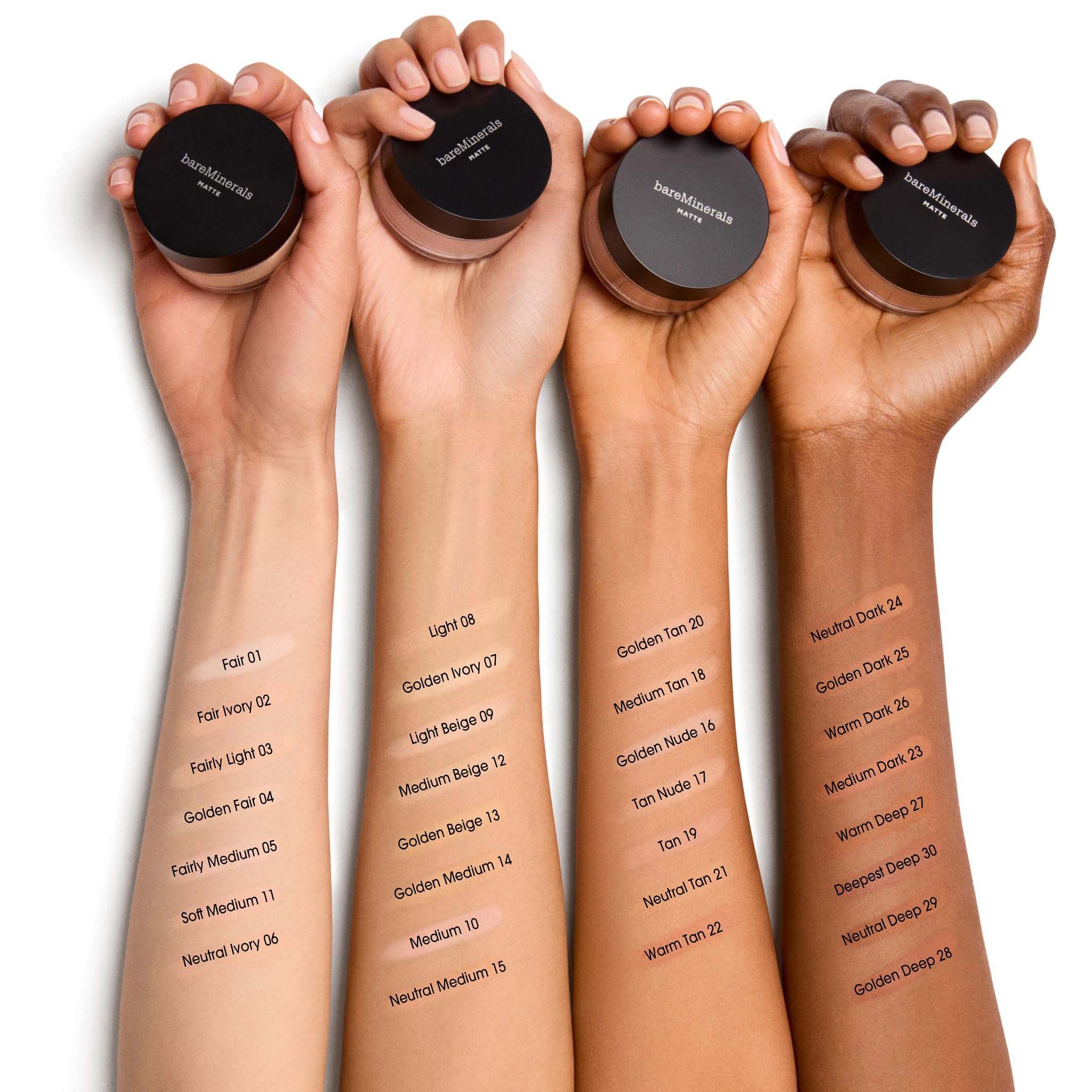 bareMinerals label showing ingredient simplicity and SPF 15 benefit