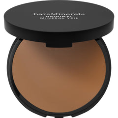bareMinerals compact front view showing sleek packaging and shade identification benefits portability
