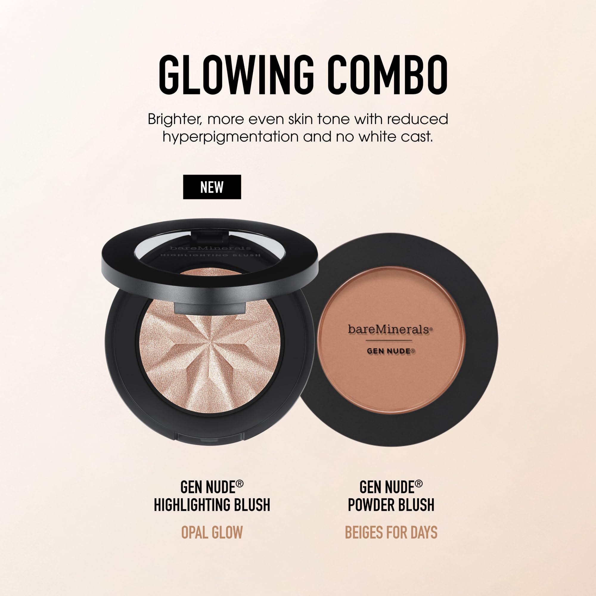 bareMinerals powder next to brush in lifestyle scene for effortless everyday use benefit