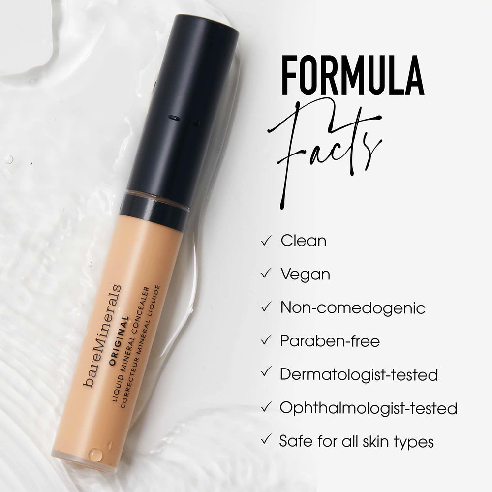 bareMinerals packaging box and tube conveying ingredient and vegan information