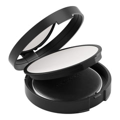 bareMinerals powder being applied with brush ensures even, lightweight setting