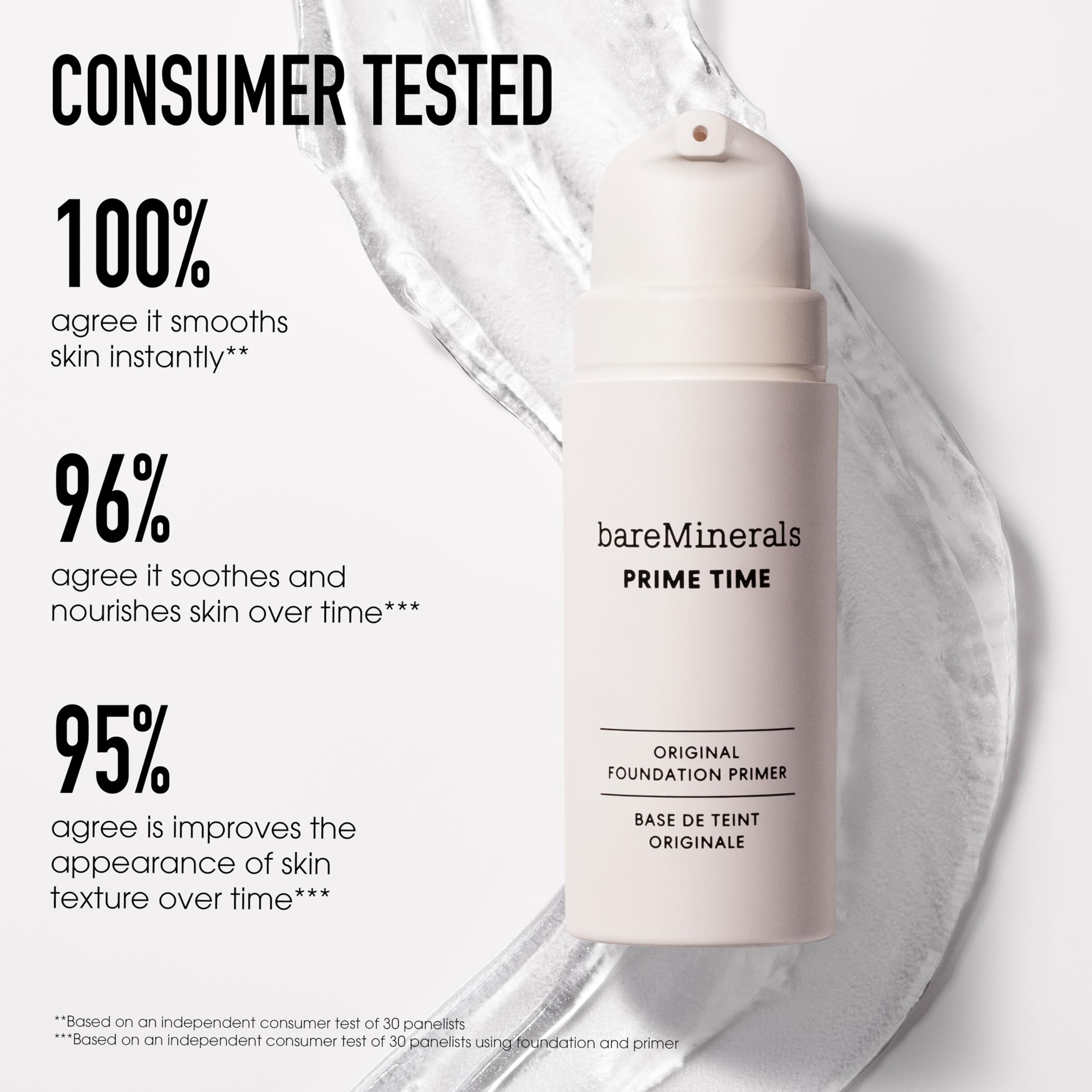 bareMinerals primer next to a coin for size comparison and travel convenience