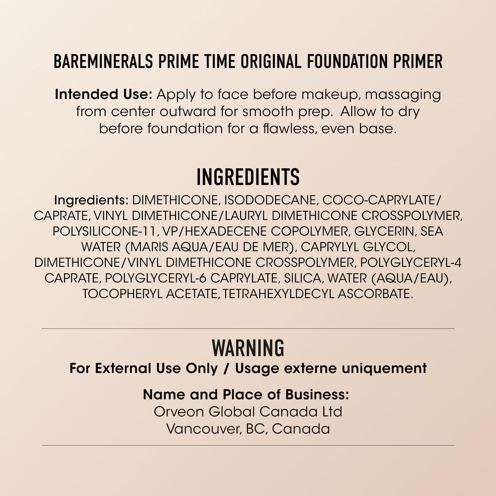 bareMinerals primer texture close-up demonstrating smooth, pore-blurring finish