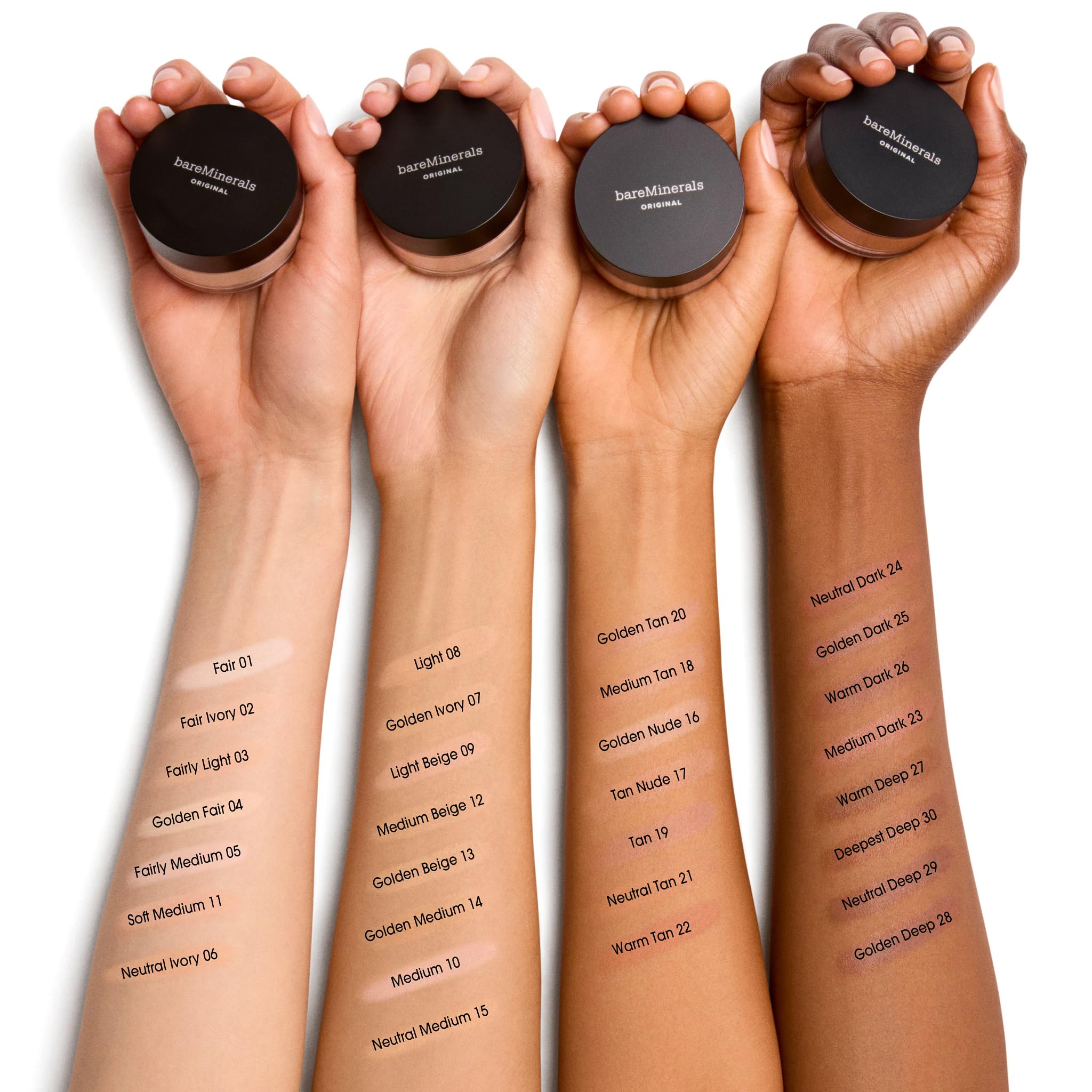 bareMinerals label and ingredient list showing clean, vegan formulation