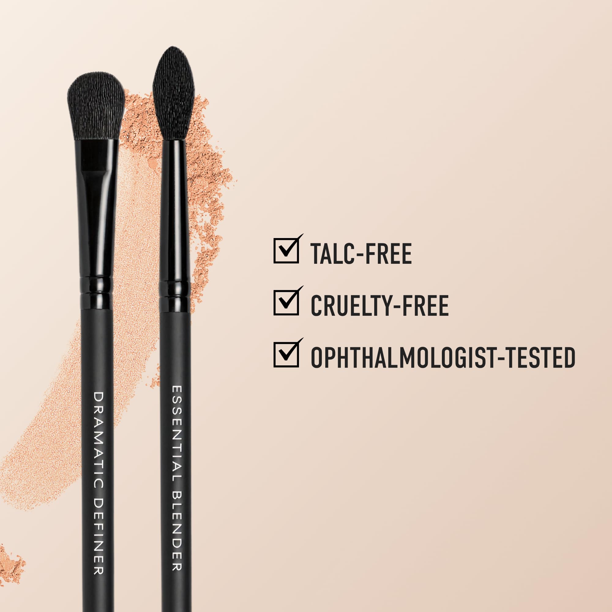 bareMinerals pot beside fingertip scale to show travel-friendly size