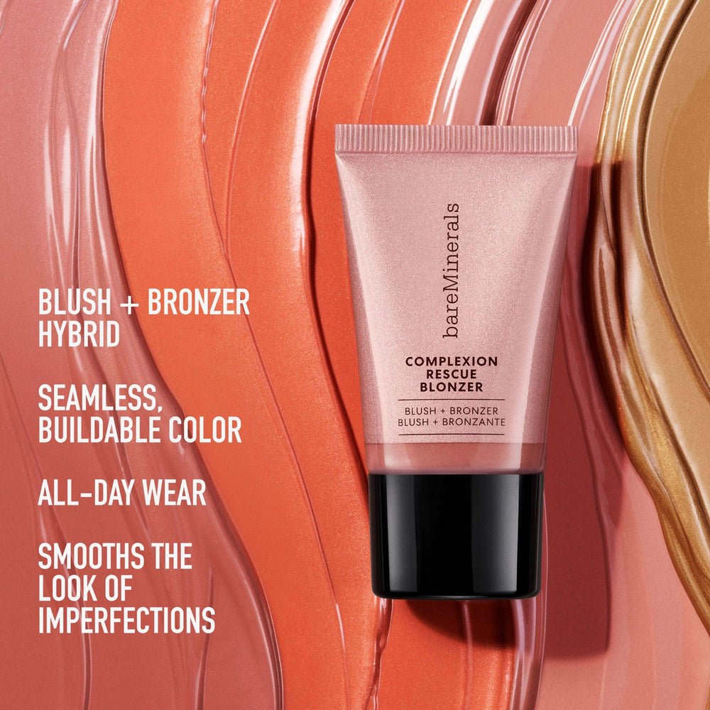 bareMinerals 0.5 fl oz bottle next to coin for compact size benefit