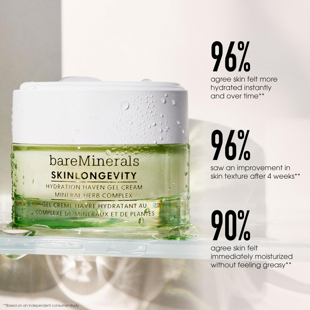 bareMinerals gel cream worn under foundation for smooth makeup finish benefit