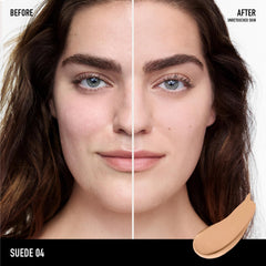 bareMinerals texture close-up swirl showing lightweight formula benefit: smooth blendability