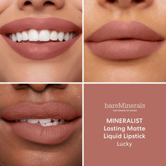 bareMinerals texture swipe showing whipped matte formula and rich pigment payoff