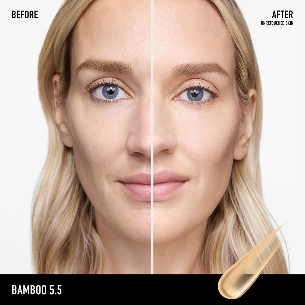 bareMinerals texture swiped showing dewy finish and blendability
