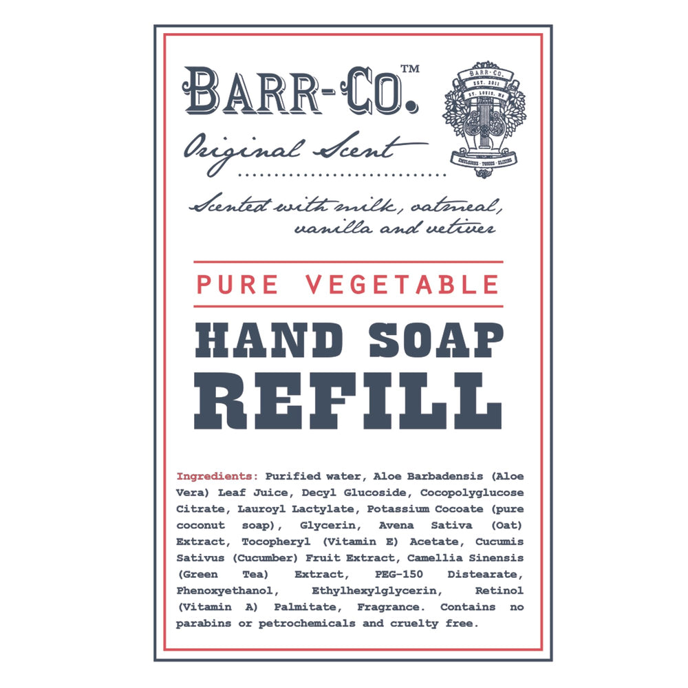BARR-CO soap refill on kitchen counter illustrating everyday practicality