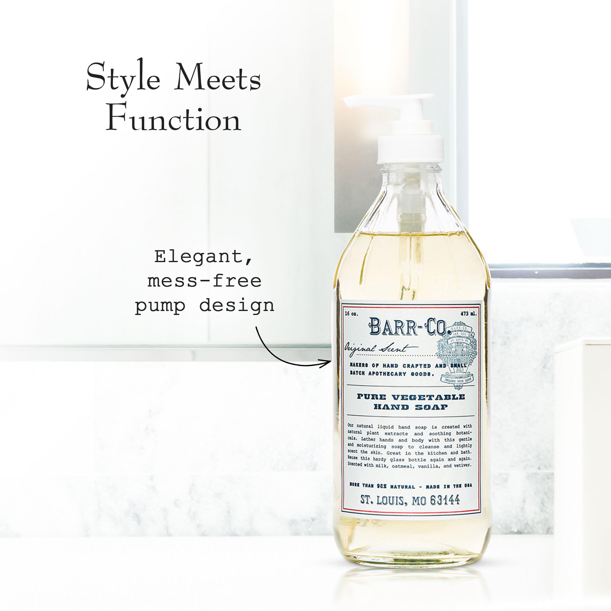BARR-CO liquid texture close-up, shows creamy consistency for moisturizing wash