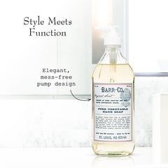 BARR-CO liquid texture close-up, shows creamy consistency for moisturizing wash