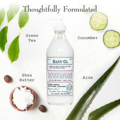 BARR-CO lotion texture on hand showing creamy shea butter blend for soft skin