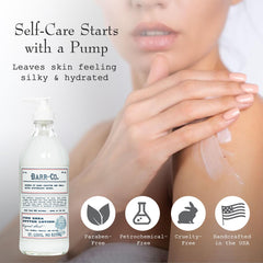 BARR-CO pump close-up highlighting dispenser and ease-of-use for daily routines