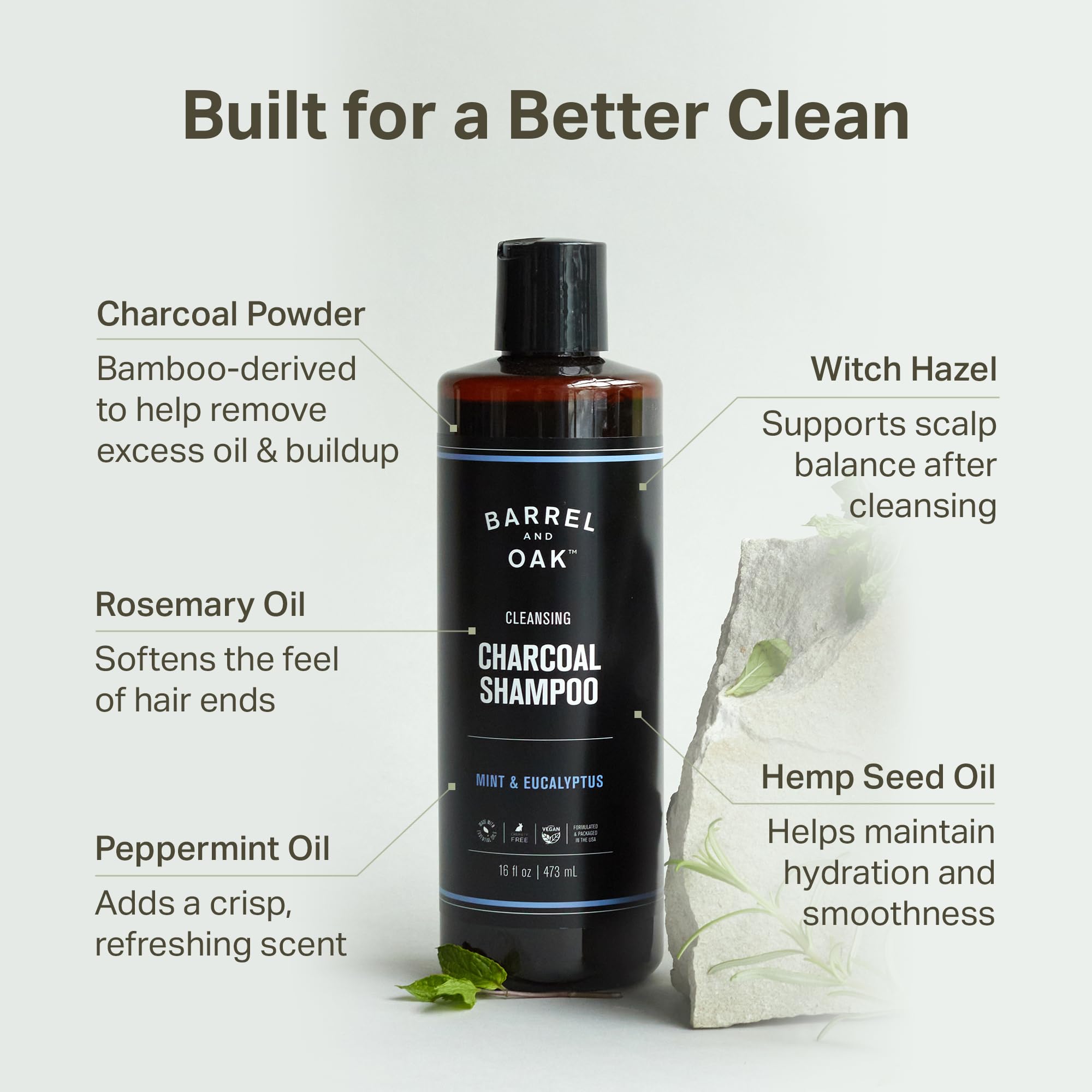 Barrel & Oak shampoo lather close-up showing creamy, clarifying foam