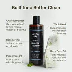 Barrel & Oak shampoo lather close-up showing creamy, clarifying foam