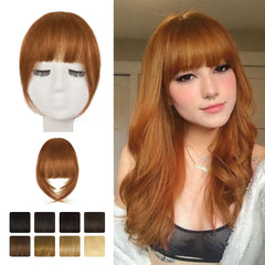 BARSDAR front packaging showing auburn clip-in bangs for instant style