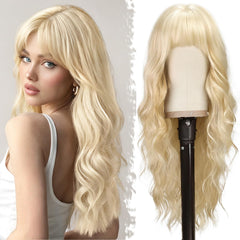 BARSDAR front view showing long wavy blonde wig and natural look