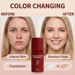 BARUBT before and after on mature skin demonstrates smoothing coverage benefit