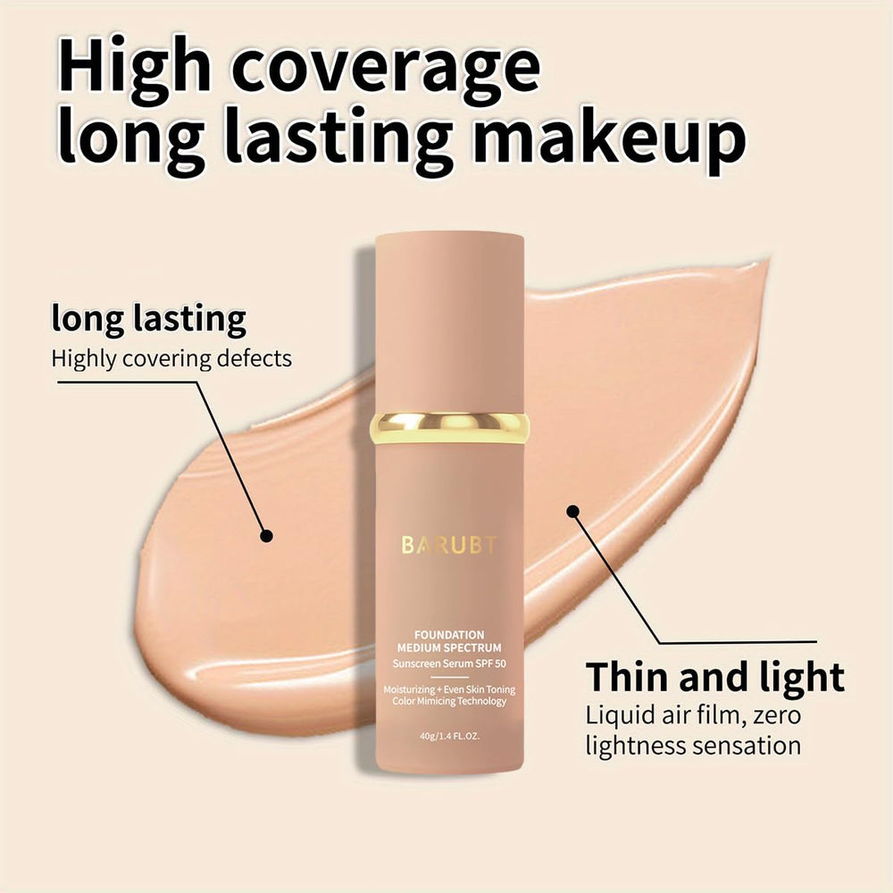 BARUBT pump bottle beside vegan sponge for easy application