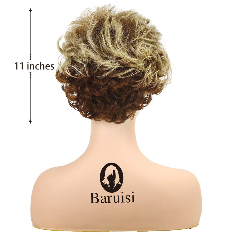 Baruisi length comparison beside hand demonstrating 11-inch short fluffy wig scale