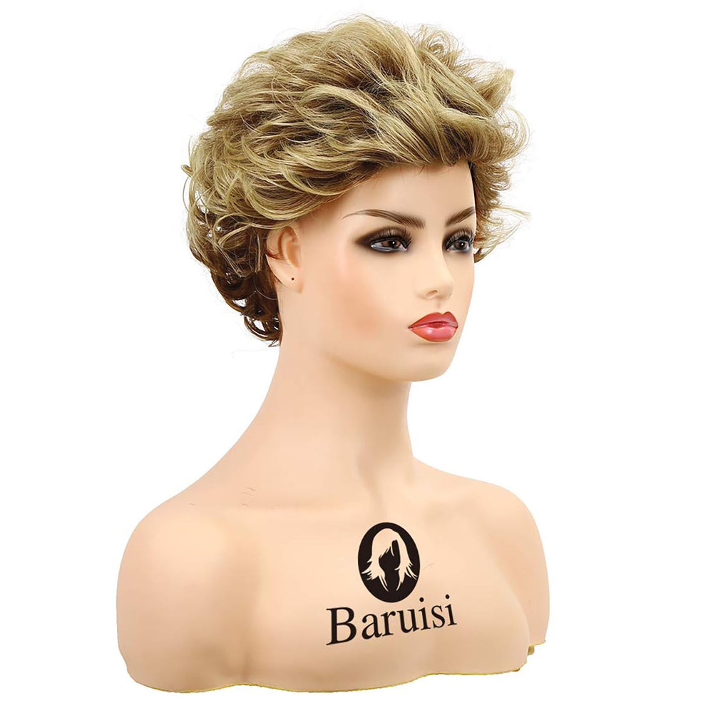 Baruisi side profile wig worn by model illustrating comfortable fit and volume