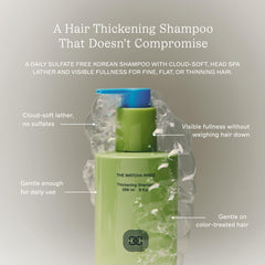 BASE-K shampoo lathered on hand highlighting thick foam benefit