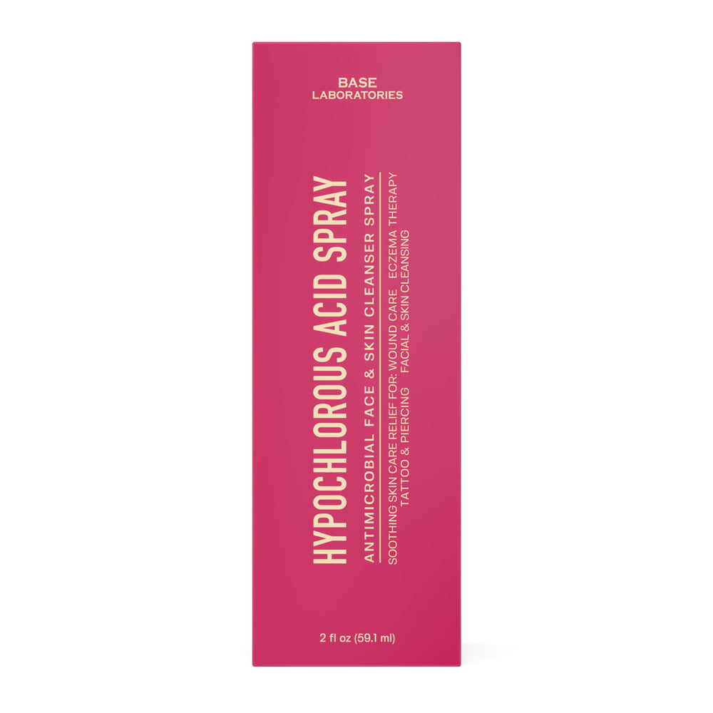 BASE LABORATORIES bottle beside moisturizer showing easy daily routine use