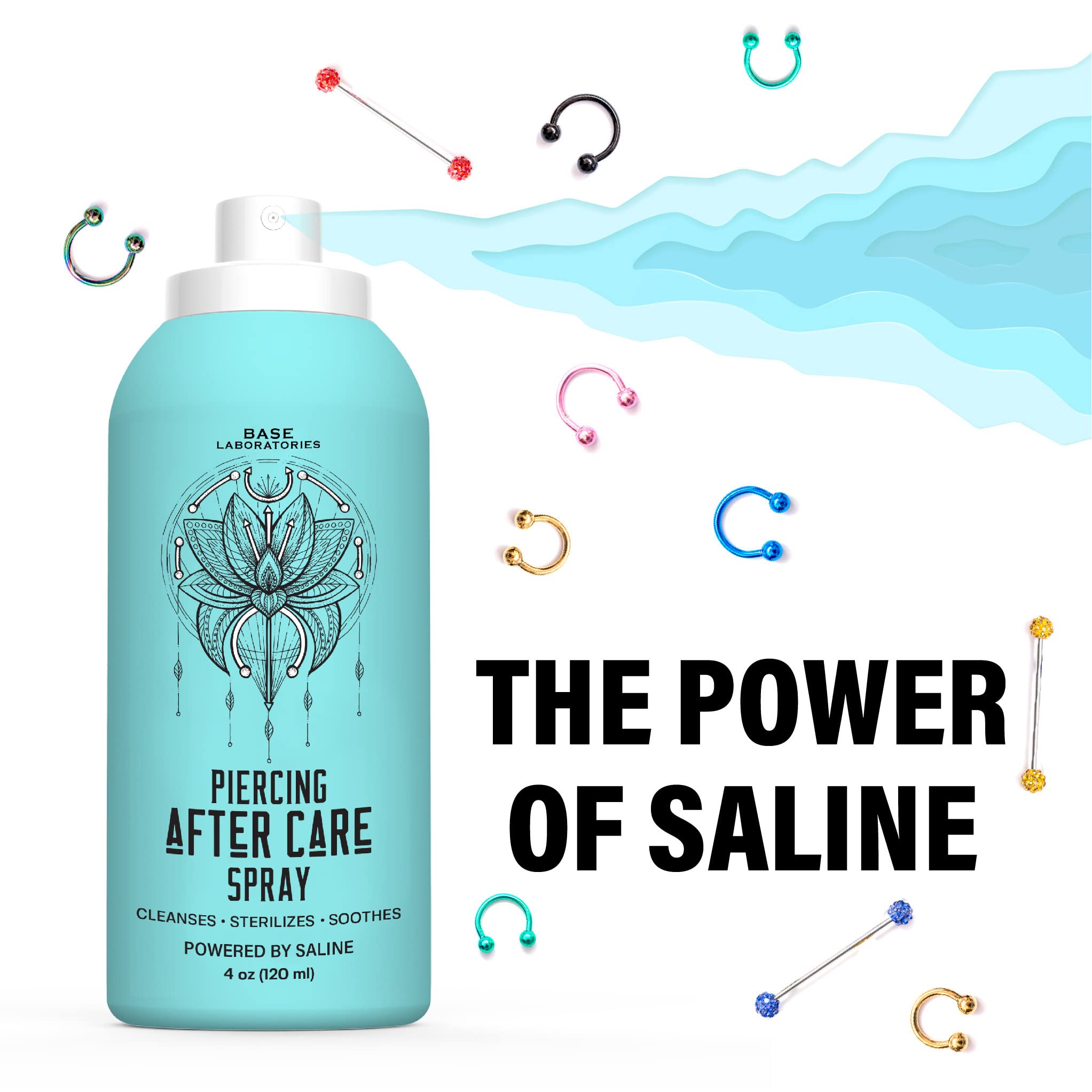 BASE LABORATORIES close-up label showing simple saline ingredients