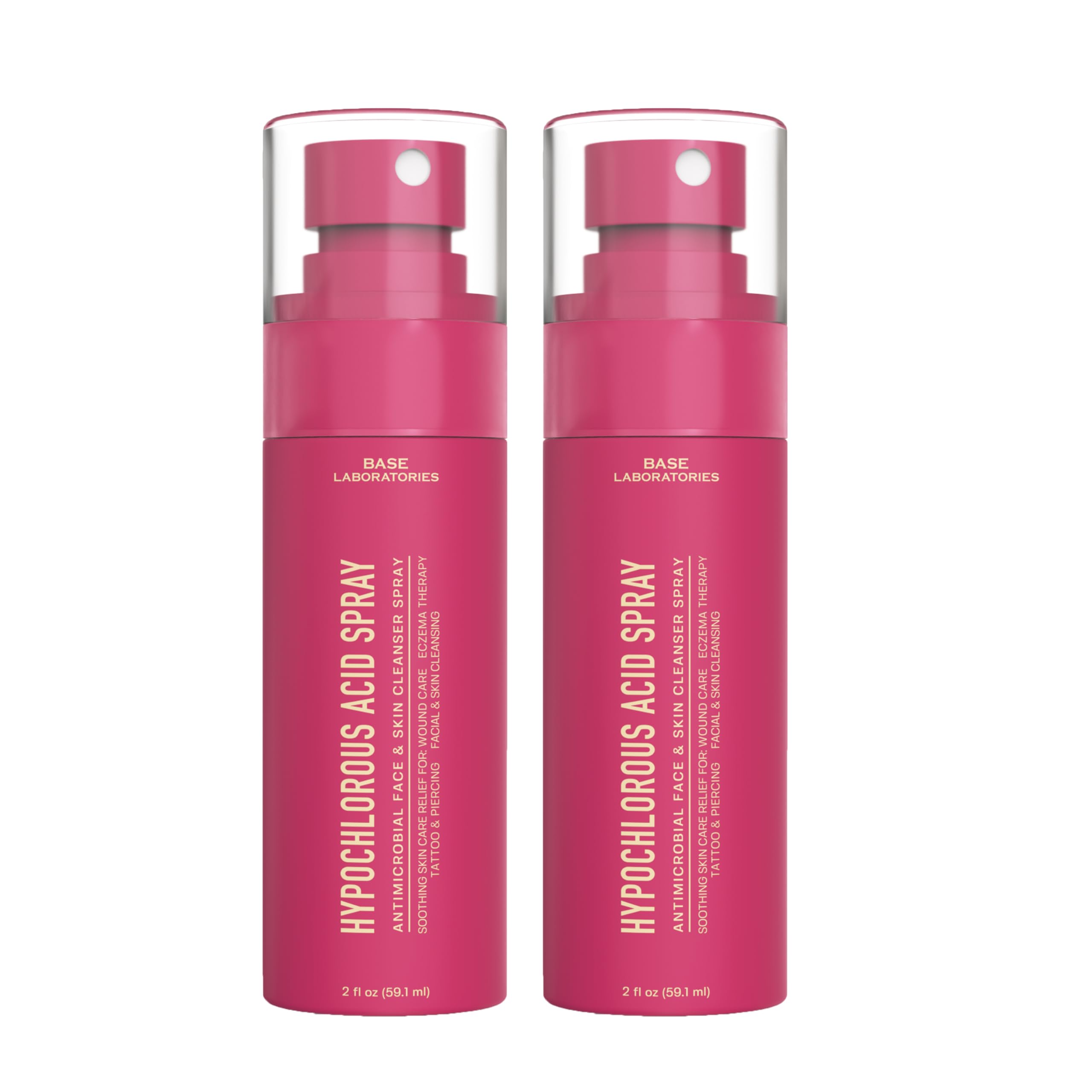 BASE LABORATORIES front packaging travel size showing two 2oz bottles and benefits