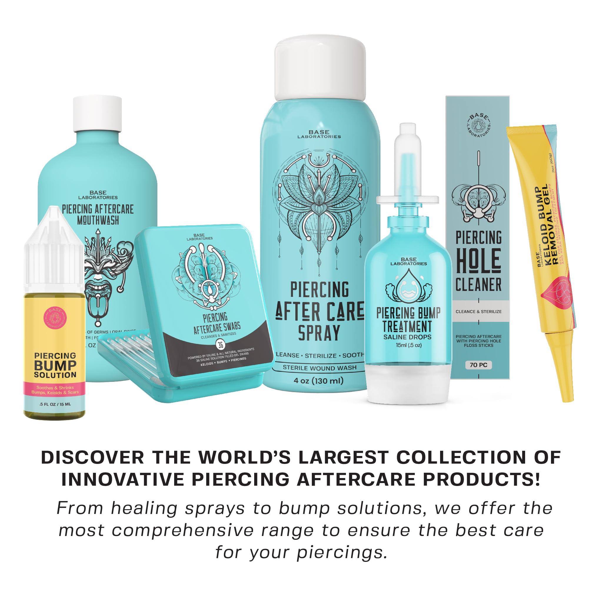 BASE LABORATORIES lifestyle image spraying ear to soothe piercing