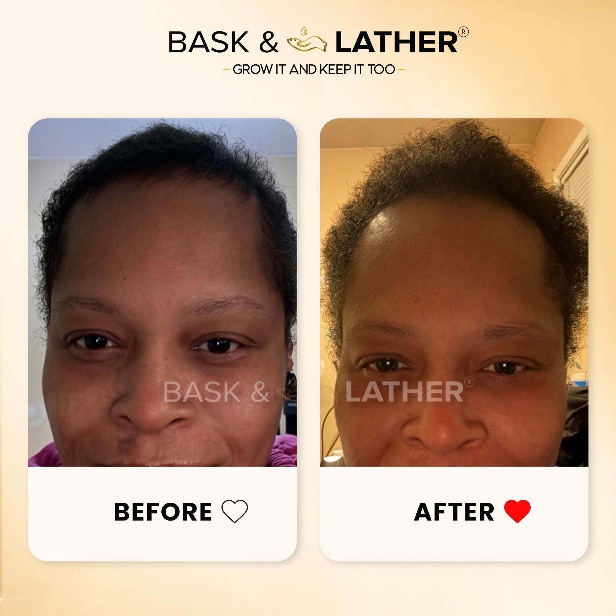 BASK & LATHER being massaged into scalp demonstrating targeted hydration and soothing cooling effect
