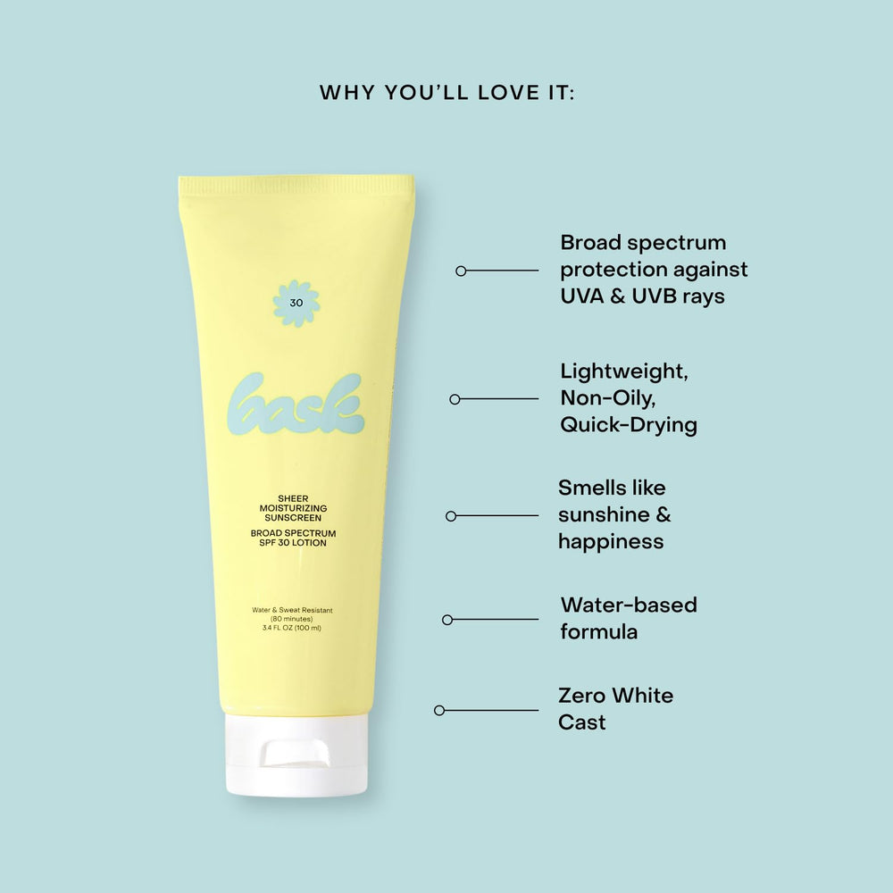 Bask applied on forearm demonstrating no white cast and even coverage