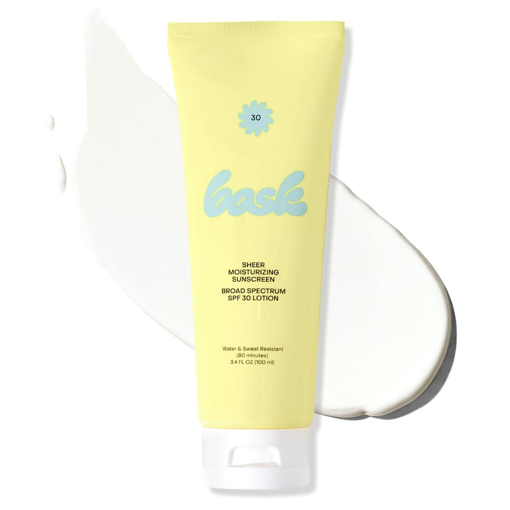Bask front packaging showing SPF 30 travel bottle and benefits