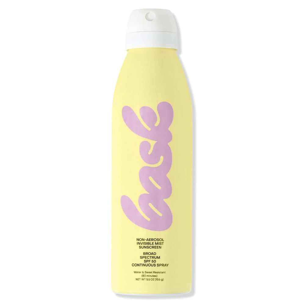 Bask front packaging showing bottle and SPF 50 benefit