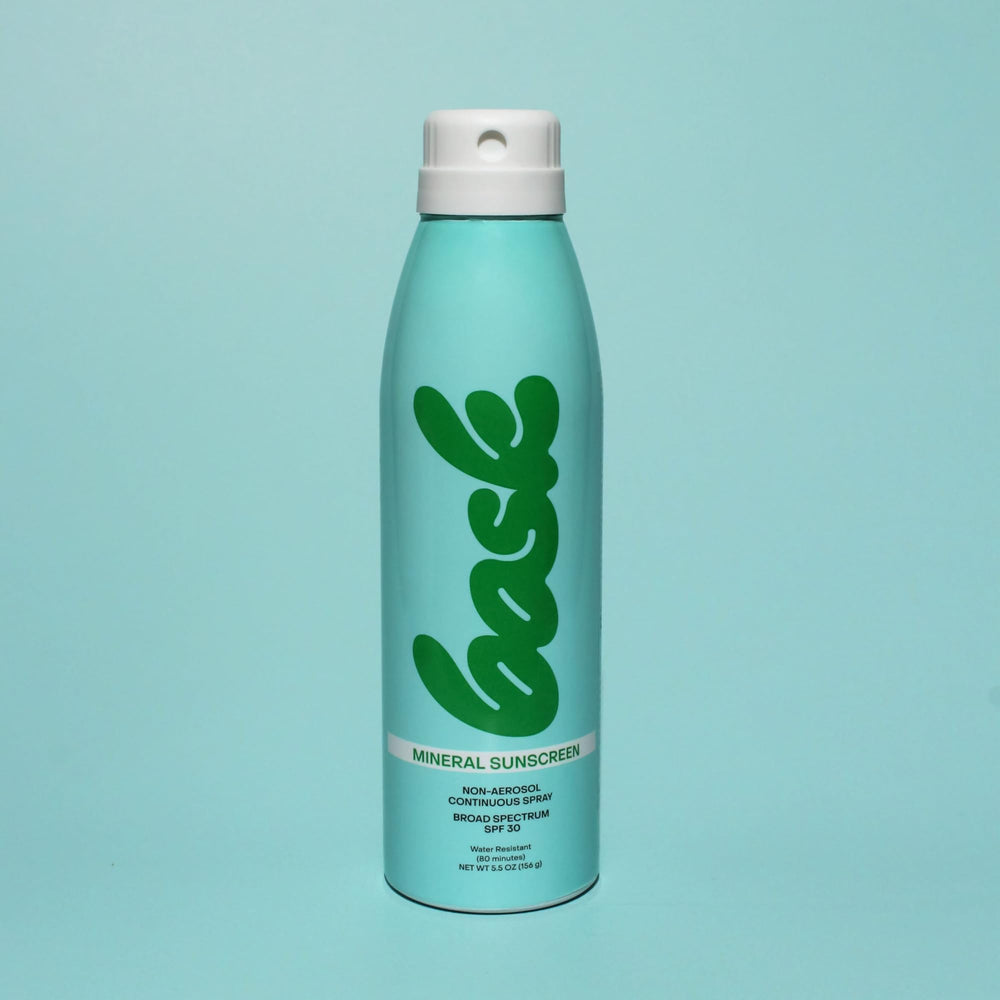 Bask back label closeup listing ingredients and claims
