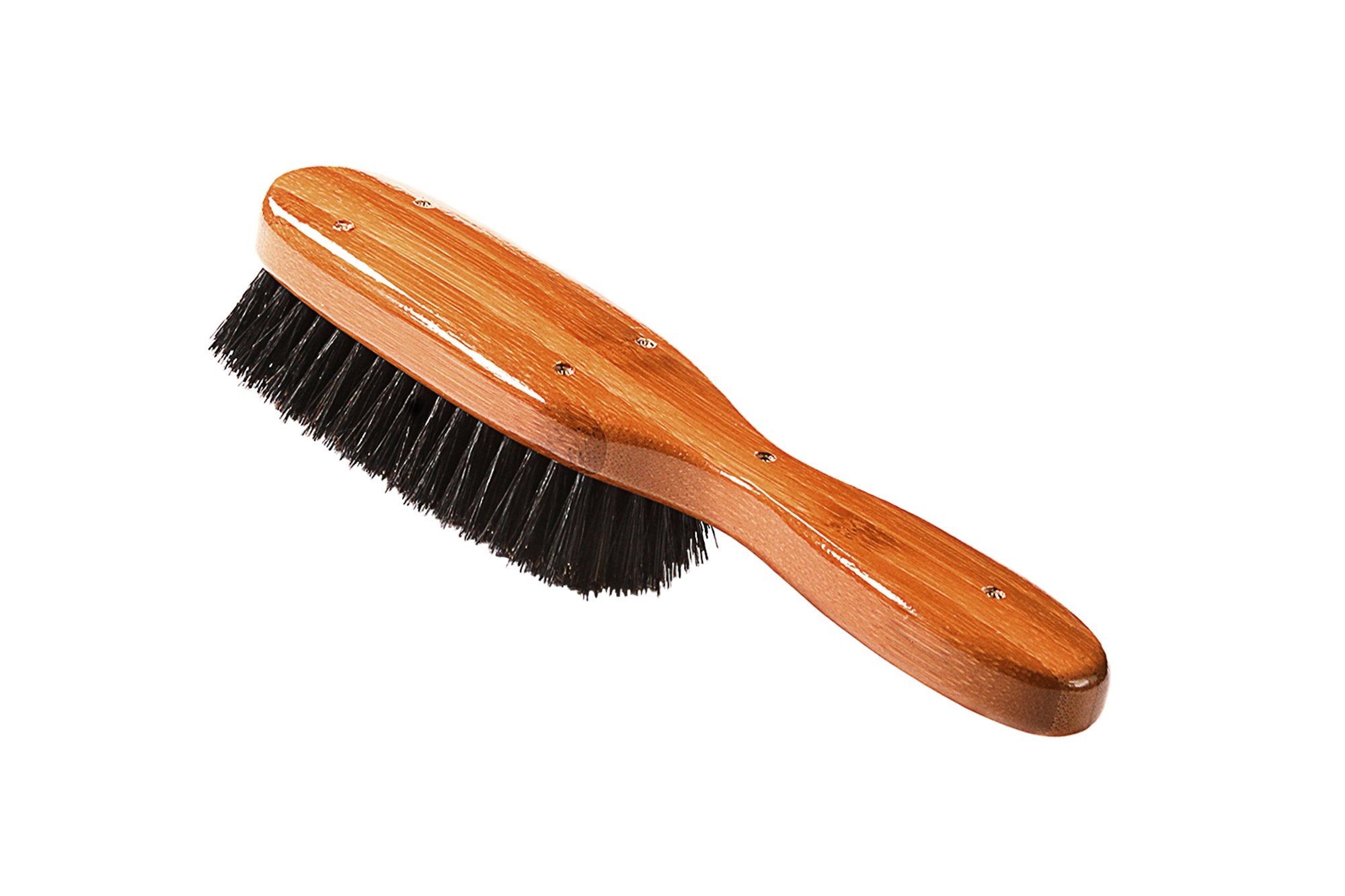 Bass brush in use on fine hair demonstrating gentle detangling benefit