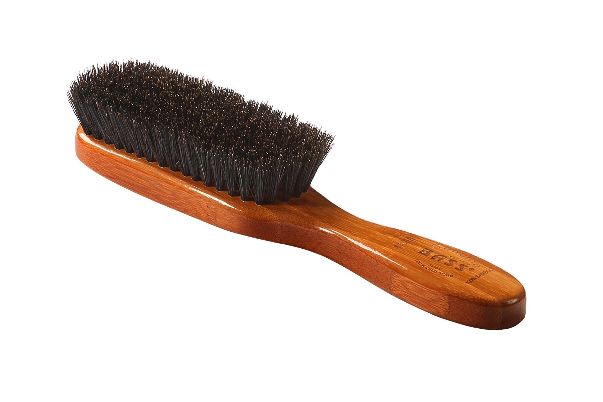 Bass semi oval boar brush front view showing shape and finish for styling