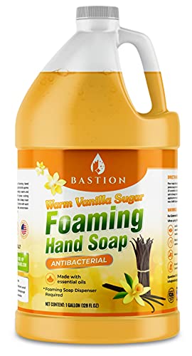 Bastion gallon front label showing scent and volume for easy identification