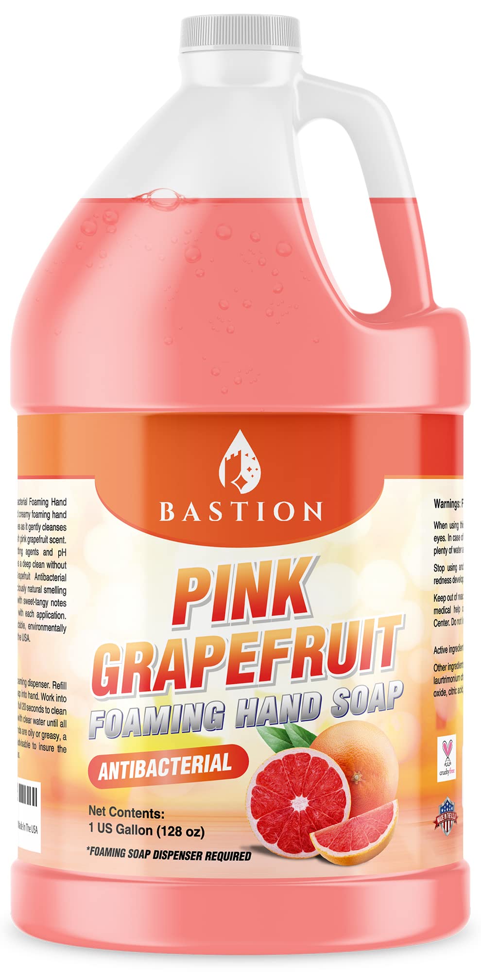 Bastion gallon front label showing product name and scent for clear identification