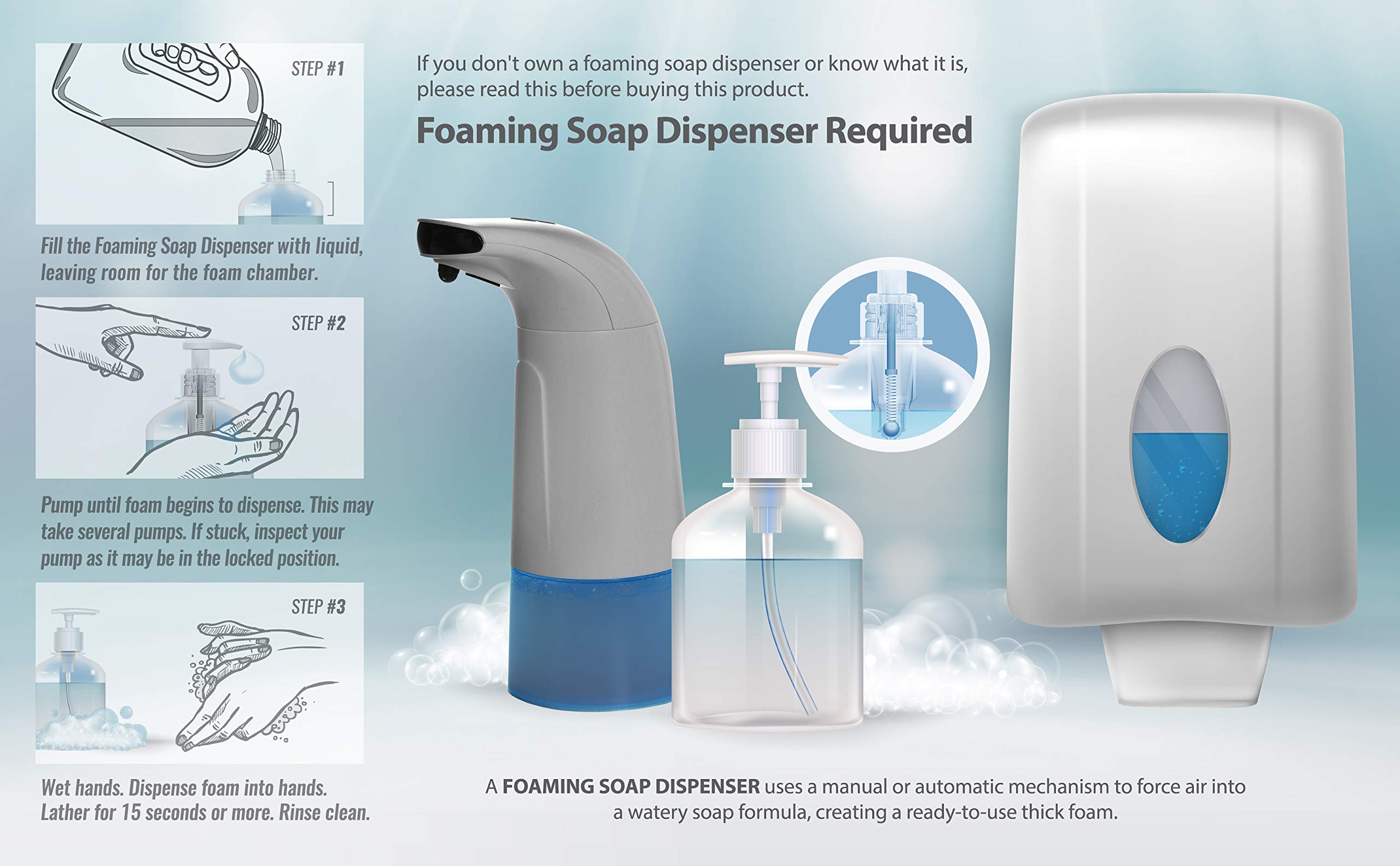 Bastion soap jug placed in a clean restroom setting for facility use