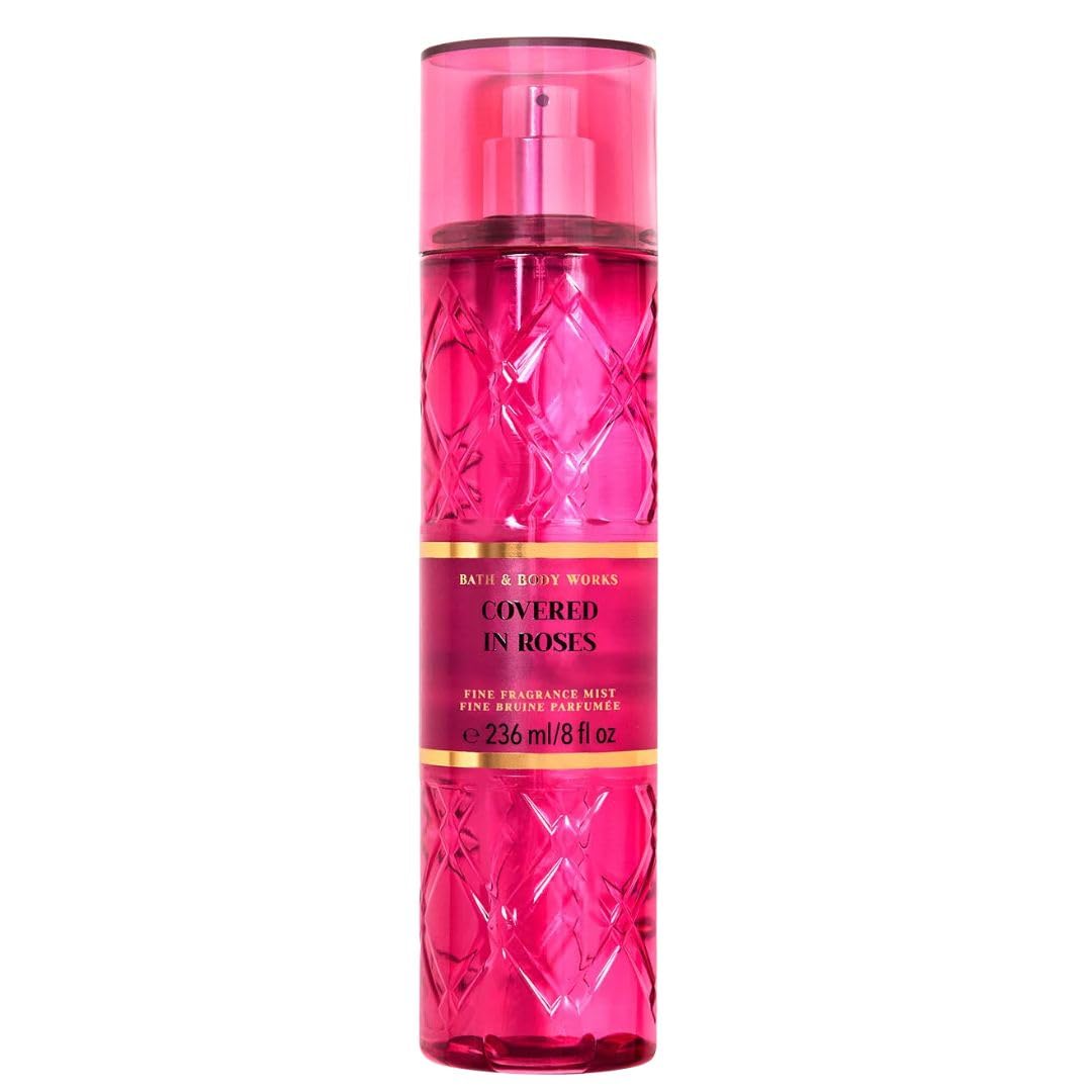Bath & Body Works covered in roses front bottle view, fresh floral scent