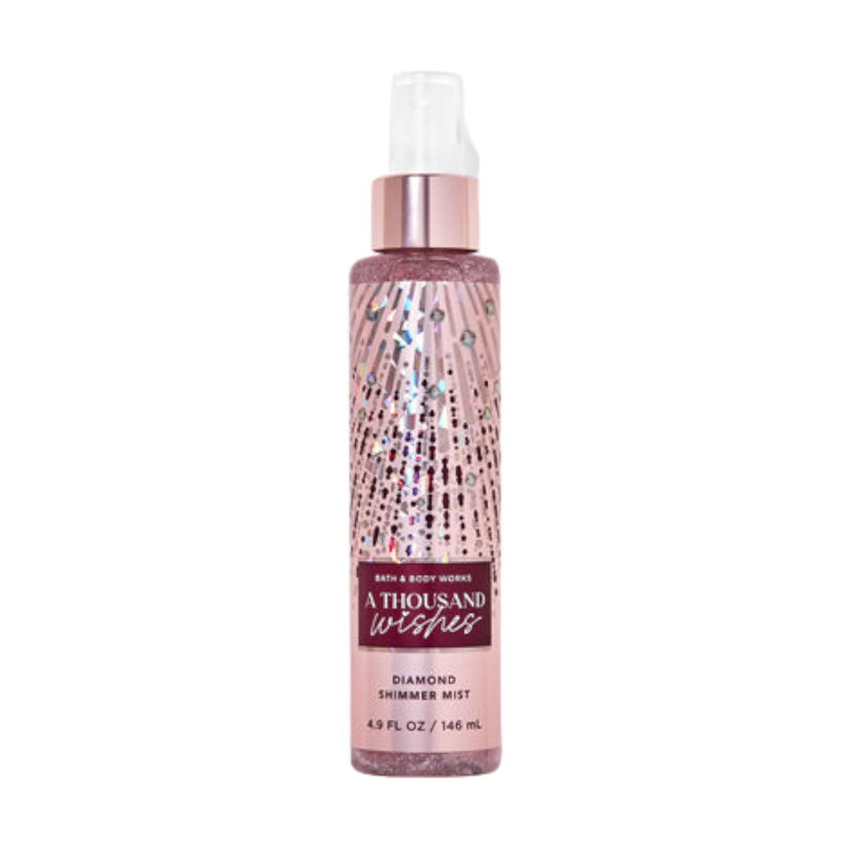 Bath & Body Works Diamond Shimmer Mist front bottle view showing shimmer and elegant label for radiant finish