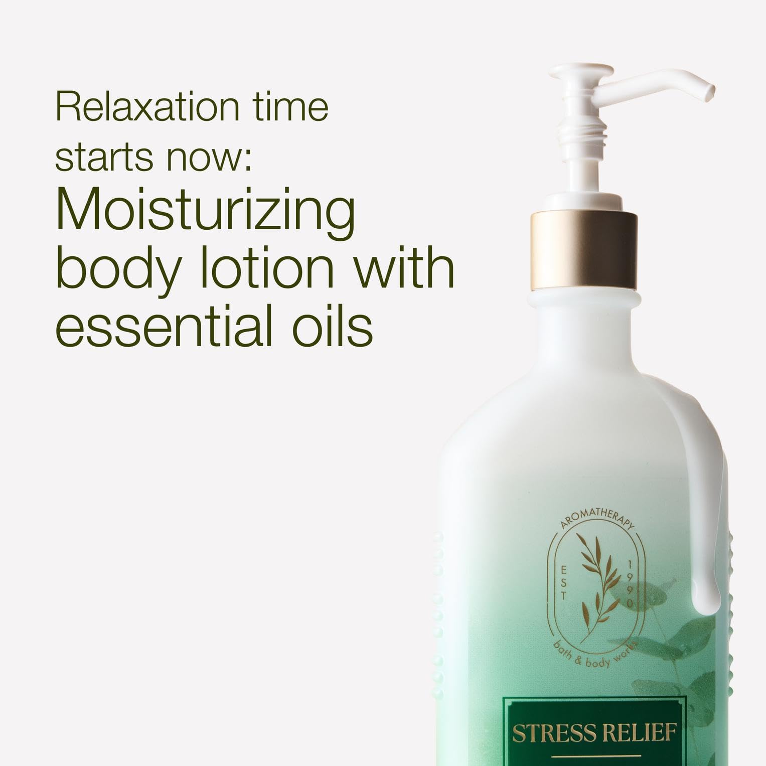 Bath & Body Works pump close-up highlighting easy dispensing benefit