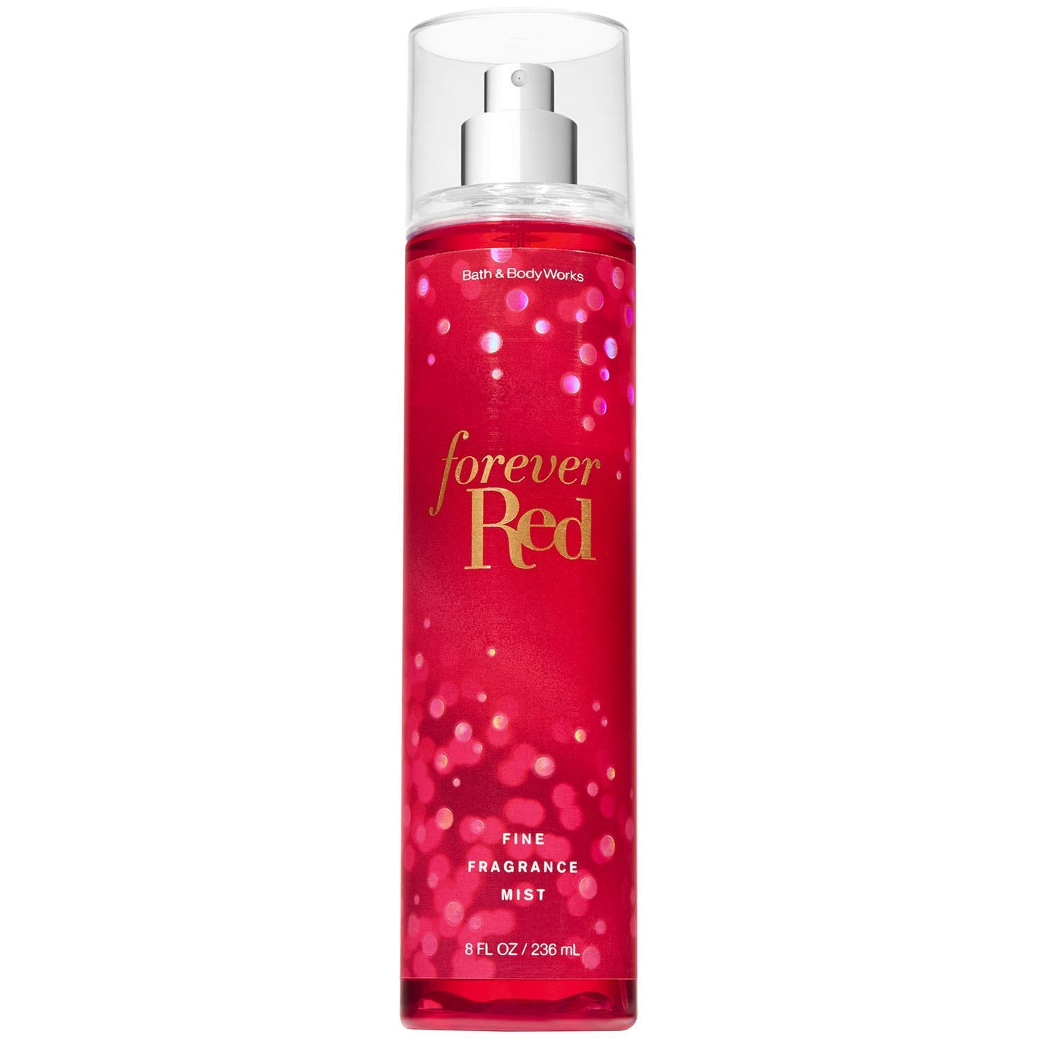 Bath & Body Works Forever Red bottle front view shows vibrant design and convenient pump