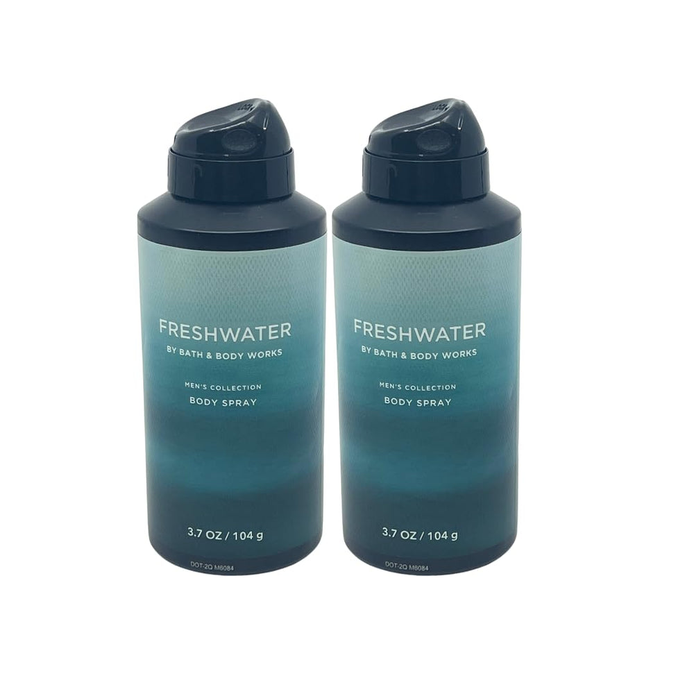 Bath & Body Works front packaging showing two Freshwater sprays for quick freshness